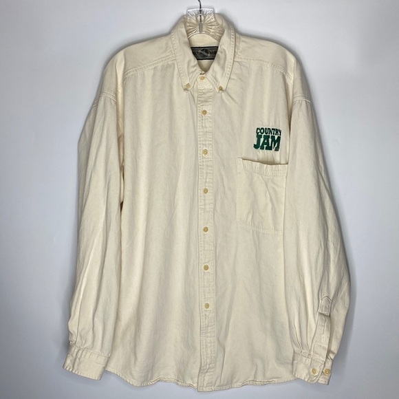 MVintage Country Jam Structure Jeans Wear Button Up Long Sleeve Shirt Large - Picture 1 of 8